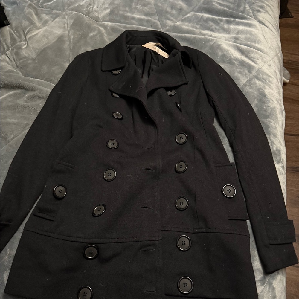 Bailey 44 Black Double-Breasted Pea Coat